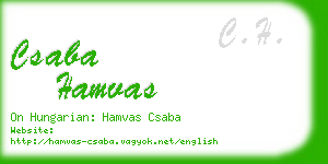 csaba hamvas business card